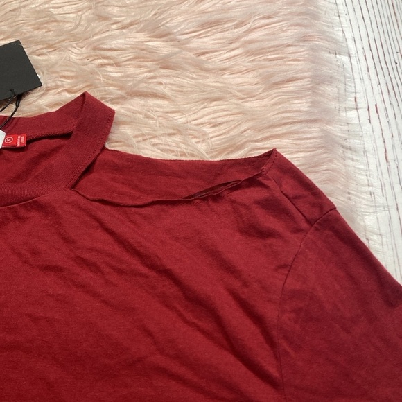 NWT N:Philanthropy Oxblood Cut Out Long Sleeve Tee sz M - Picture 3 of 11